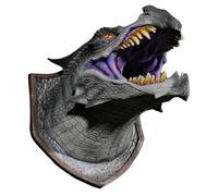 Generico Wall Fantasy Dragon - 3D Head Sculpture, Light Eyes Display, Spray Motion Ornement, Halloween Room Table Decor Office Setup | Spooky Home Night Ambience Scene Art