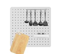 Genérico Wall Pegboard - Desk Wall Organizer Storage Peg Board | Space-Saving Storage Panels | for Living Room Craft Room Study Office Students Kitchen Kids, 40 x 40 cm Carbon Steel