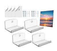 Generico Wall Record Holder, 4 pièces Acrylic Organizer Stand, 6,35 x 4,3 x 3,5 cm Easy To Apply Record Wall Display - Convenient For Living Room Bedroom Album Collectibles Picture Comic Book Kids