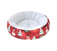 Generico Warm Cat Mat - Cloth & Cotton, 50 x 50 x 8,8 cm Round Calming Sofa | Anti--Slip Plush Pet Bed, Christmas Comfort Cushion For Cats, Puppies, Home, Dorm, Apartment, Living Room, Balcony