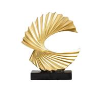 Generico Wave Sculpture - Gold White Resin State, Modern Abstract Home Decor, Decorative Art for Indoor Bedroom, Desk, Bedside Table, Bookcase | Living Room Office Display Decoration Use