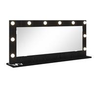Genérico Wenjingqi 868326 Miroir de coiffeuse avec lumières LED Chêne Noir 100 x 45 x 18 cm