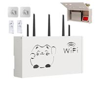 Generico Wifi Router Storage Box, Wall Mounted Router Hider Box, Remote Control Organizer, No Drilling Router Rack, Space Saving Wifi Box for TV Set Top Boxes, Remote Controls