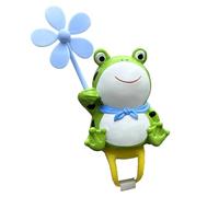 Generico Windmill Frog Cycle Decor - 2.76 inch Fun Handlebar Accessory | Résine Kids Bike Charm - Portable Decorative Windmill Frog Strap or Stand for Cycling Electric Cars Home Indoor Outdoor Use