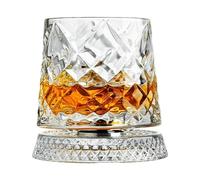 Generico Wine Glasses - 360 Degree Rotating Base Clear Drinkwares | Old Fashion Glasses For Men Dad Father Husband Drinking Party Christmas Birthday Holiday And Others