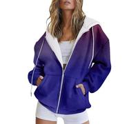 Generico Womens Automne And Winter Fashion Plus Size Hooded Sweatshirt Studio Sweatshirt Femme avec Zip d'Été Sweatshirts Femme Élégant Cérémonie Épaules Descentes pour un style détendu, F-C, 6X-Large