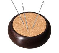 Generico Wooden Base with Cork Needle Pad - Round Needle Pad | Cork Pin Cushion | Round Corks Sewing Quilting Pincushion | Portable Handcraft Tool Polyvalent Quilting Accessories for Mom Friends