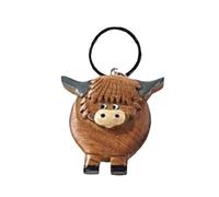 Genérico Wooden Cow Keychain - Creative Cow Shape Decorative Accessory