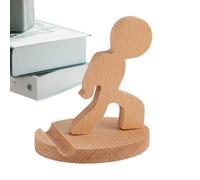 Generico Wooden Phone Holder Stand Solid Beech Desktop Smartphone Dock, Support de téléphone portable pour bureau et nuit, Universal Tablet Stand For Home Office & Travel | For
