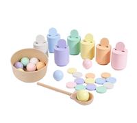 Generico Wooden Sorting Game - Colorful STEM Sensory Toy, Rainbow Balls and Cups | Educational Activity Kit for Preschool Learning, Fine Motor Skills, Ages 3 Up Interactive Play Fun