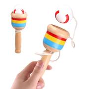 Generico Wooden Throw And Catch Ball - Wood Cup 10cm with 3cm Ball | Hand-Eye Coordination Booster | Portable Training Toy for Boys, Girls, Park, Playground, School, Picnic And Camping