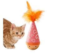 Genérico Wooden Wobble Cat Toy, jouet interactif Wobble Teaser, chat Enrichment Exercise Hunting - Pour l'intérieur et l'extérieur, le jeu, le scratching et le relief