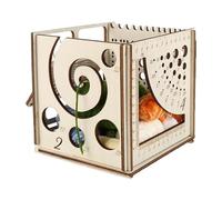 Generico Wooden Yarn Bowl, Yarn Bowls for Knitting, Crochet Yarn Bowl, Stylish Wooden Crochet Organizer, 17 x 17 cm Wooden Yarn Holder with Compartment, Wooden Yarn Box for Crocheting Projects