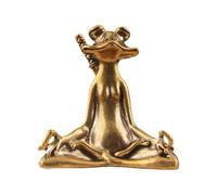Generico Yoga Frog Figurine - Handcrafted Brass Meditation Decor Size Accent, Statue, Zen Animal Sculpture, Table Center Art | Peaceful Energy Symbol For Home Garden Shelf