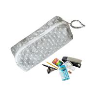 Generico Zipper Pencil Case - Soft Dot Large Capacity - School Stationary Bag | for Girls Boys Eraser Color Pen Marker Home School Classroom Travel Office, blanc, riferimento alla descrizione, Se