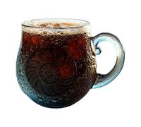 Genérico Zunetsutock Verre en verre de mer fait à la main Transparent Art Style océan Verre pour petit-déjeuner Thème de plage | Pour café, thé, lait, boissons, bureau à domicile, restaurant, co