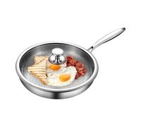 Genericro Titanium Poêle à frire antiadhésive avec couvercle pour la cuisine du restaurant de l'hôtel pour le camping quotidien équipée de propriétés antistratum