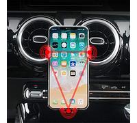 Genericss Support de téléphone portable pour grille d'aération de voiture - Rotation à 360° - Couleur fibre de carbone