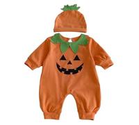 Générique 0-12 Mois, ma première Tenue de bébé garçon Halloween à Manches Longues Combinaison à Manches Longues | Bébé garçon Citrouille à Manches Longues vêtements d'automne