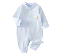 Générique 0-18 Mois, Unisexe Nourrisson bébé Combinaison de Base Couleur Unie Coton Manches Longues vêtements Doux et Confortables pour Les garçons et Les Filles (Blue, 9-11 Months)