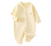 Générique 0-18 Mois, Unisexe Nourrisson bébé Combinaison de Base Couleur Unie Coton Manches Longues vêtements Doux et Confortables pour Les garçons et Les Filles (Yellow, 9-11 Months)