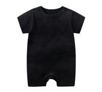 Générique 0-2 Ans, Nourrisson Bébé Fille été Tenue Couleur Unie Cordonnier Court Manches Courtes Combinaison Tout-Petit Maison Vêtements Casual Body (12-18 Months)