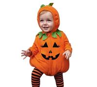 Générique 0-2 Ans, Tout-Petit bébé Fille garçon Mon Halloween Citrouille Costumes Mignon à Capuche Salopette Tenue Photographie Automne Hiver vêtements (Light Blue, 18-24 Months)
