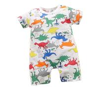 Générique 0-24 Mois, Doux Unisexe Nourrisson Bébé Tout-Petit Motif Imprimé Manches Courtes Dessin Animé Cordonnier Shortall Casual Combinaison (Multicolour, 18-24 Months)