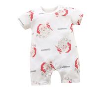 Générique 0-24 Mois, Doux Unisexe Nourrisson Bébé Tout-Petit Motif Imprimé Manches Courtes Dessin Animé Cordonnier Shortall Casual Combinaison (Red, 6-12 Months)