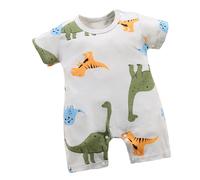 Générique 0-24 Mois, Doux Unisexe Nourrisson Bébé Tout-Petit Motif Imprimé Manches Courtes Dessin Animé Cordonnier Shortall Casual Combinaison (6-12 Months)