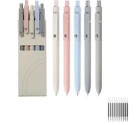 Générique 0.5mm Medium Tip Black Ink Roller Ball Pens,5 Pcs Gel Ink Pens,Quick Drying Pen for Smooth Writing,for Journaling Notes Home School Office Supplies Gifts for Women