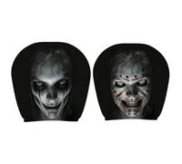 Générique 1-2 Pcs Ghost Face Car Headrest Cover Scary Elastic Seat Headrest Protector | Halloween Car Decor Interior Decoration