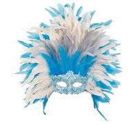 Générique 1/2 Pcsmasque Deguisement Adulte Masque En Dentelle Pour Femme Vénitien Bal Et Adultes Diy De Mascarade Demi-Masque Carnaval Venise Déguisement Maquillage Cadeau(Bleu clair)
