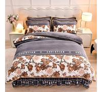 Générique 1~2 Personne Lits Housses De Couettes Housse De Couette en Peluche Douce Housse De Courtepointe DéCorative, LéGèRe Respirable, Fermeture éClair, pour Automne Hiver(Pillow Cover: 48x74cm,D)