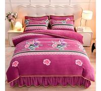 Générique 1~2 Personne Lits Housses De Couettes Housse De Couette en Peluche Douce Housse De Courtepointe DéCorative, LéGèRe Respirable, Fermeture éClair, pour Automne Hiver(200x230cm,Purple)