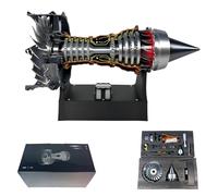 Générique 1/25 Simulation Aircraft Turbojet Engine Rotatable Model, Turbofan Engine Model, Adjustable Speed Tr900 Aircraft Turbojet Models with Light, for Mechanical Lover (Finished Version*Red)