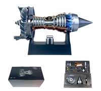 Générique 1/25 Simulation Aircraft Turbojet Engine Rotatable Model, Turbofan Engine Model, Adjustable Speed Tr900 Aircraft Turbojet Models with Light, for Mechanical Lover (Assembly Version*Blue)