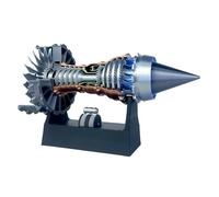 Générique 1/25 Simulation Aircraft Turbojet Engine Rotatable Model, Turbofan Model TR900 Adjustable-Speed Aircraft Turbojet Engine Kit with Light for Mechanical Lovers (Finished Product,Blue)