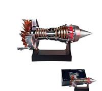 Générique 1/25 TR900 Turbofan Engine Model - 3D Printed 11in Aircraft Turbojet with LED Light, Adjustable Speed & Rotatable Parts - Perfect Aviation Gift for Adults (Red Tail Flame Finished)