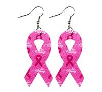 Générique 1/2PC Cancer du Sein ruban Rose B-oucles D'Oreilles Octobre Pour La Sensibilisation Cancer Du Sein Accessoires B-oucles D'Oreilles Bijoux Du Cancers Du Seins Pour Femmes (D, One Size)