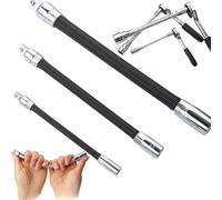 Générique 1/4" 3/8" 1/2" Drive Flexible Shaft Extension Set, Universal Socket Extender for Manual Ratchet Wrench, Flexible Wrench Extension Bar for Tight Reach Spaces (Black)