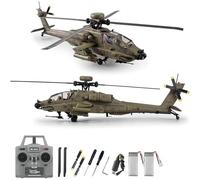 Générique 1/48 RC Era C170 Hélicoptère RC 2,4G 6CH sans Flybar Hélicoptère Militaire RC avec Positionnement par Flux Optique, Vol Inversé en Une Touche, Moteur sans Balais,Vert,2 Battery