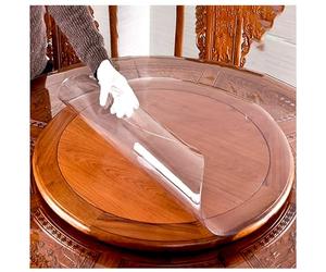 Générique 1.5mm Protection de Table Ronde en PVC Transparent 102cm Nappe Transparente De Protection Découpables résistante à la Chaleur Facile à Nettoyer Protègent La Table et Les Nappes