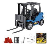 Générique 1/64 Mini RC Forklift, Remote Control Forklift for Adults, Real Simulation Lifting with Removable Hook and Metal Fork, Bluetooth Remote APP Control, for Car Enthusiasts (1pcs,Blue)