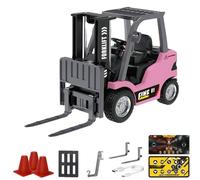 Générique 1/64 Mini RC Forklift, Remote Control Forklift for Adults, Real Simulation Lifting with Removable Hook and Metal Fork, Bluetooth Remote APP Control, for Car Enthusiasts (1pcs,Pink)