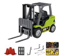 Générique 1/64 Mini RC Forklift, Remote Control Forklift for Adults, Real Simulation Lifting with Removable Hook and Metal Fork, Bluetooth Remote APP Control, for Car Enthusiasts (1pcs,Green)