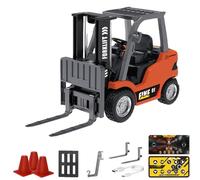 Générique 1/64 Mini RC Forklift, Remote Control Forklift for Adults, Real Simulation Lifting with Removable Hook and Metal Fork, Bluetooth Remote APP Control, for Car Enthusiasts (1pcs,Orange)