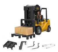 Générique 1/64 Scale Alloy RC Forklift Truck, 2.4G Mini Construction Truck with Remote Controller, Cargo Hook, Forks and Pallet, Two-Speed Gears, 10KM/H for Adults Kids Boys and Girls (#C)