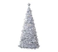 Générique 1.65m/5.4FT Ultra-Portable Christmas Tree, Artificial White Snow Christmas Tree with Balls and Stand, Foldable Full & Bushy Christmass Trees Without Lights for Home, Party Decoration