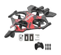 Générique 1 Avion Radiocommandé à Aile Fixe Avion Télécommandé Jet Mousse EVA Légère Lumière LED Adapté pour Enfants Collectionneurs Exposition, Rouge avec 2 Piles